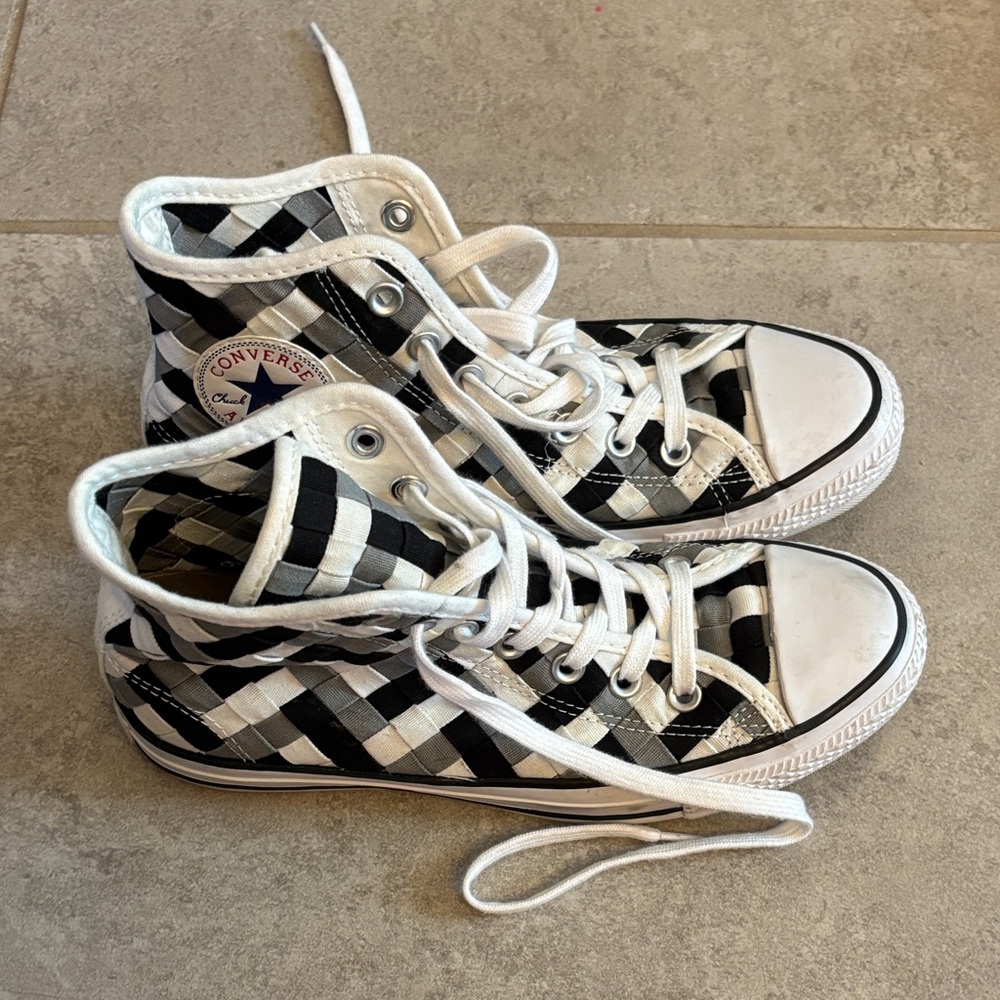 Converse Monochrome Checkered High-Tops